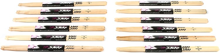 On-Stage Maple Drumsticks 12-pair - 7A - Wood Tip image 1