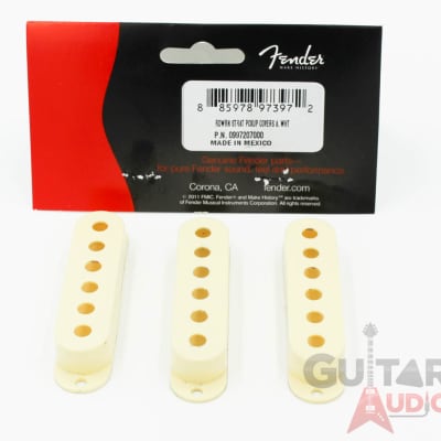 Genuine Fender Road Worn Stratocaster/Strat Pickup Covers, Relic Aged White (3) image 5