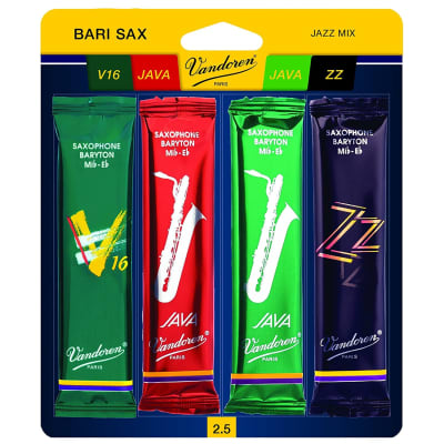 Vandoren Bari Sax Jazz Reed Mix Card includes 1 ZZ, Java and Java Red Strength 3 image 1