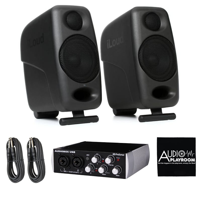 New IK Multimedia iLoud Micro Monitors (Black) + PreSonus AudioBox