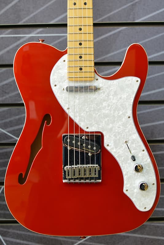 Fender Deluxe Telecaster Thinline Candy Apple Red Electric Guitar & Case B Stock image 1