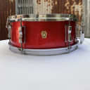 Ludwig Vintage 1965 Pioneer 5x14" 6-Lug Snare Drum with Keystone Badge in Red Sparkle wrap