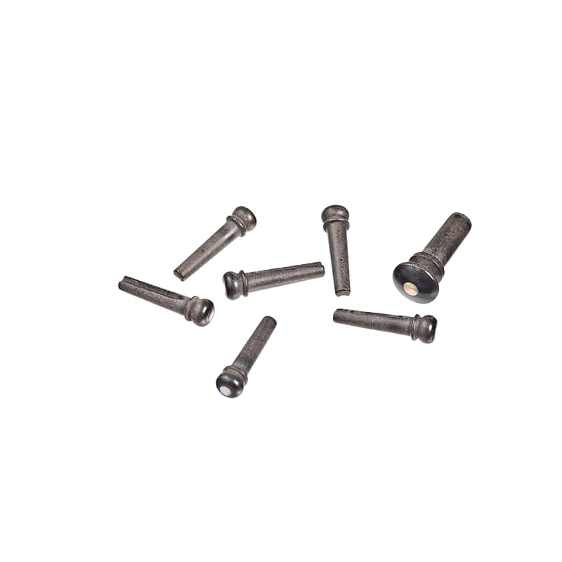D'Addario PWPS10 Planet Waves Injected Molded Bridge Pins with End Pin Ebony with Ivory Dot image 1