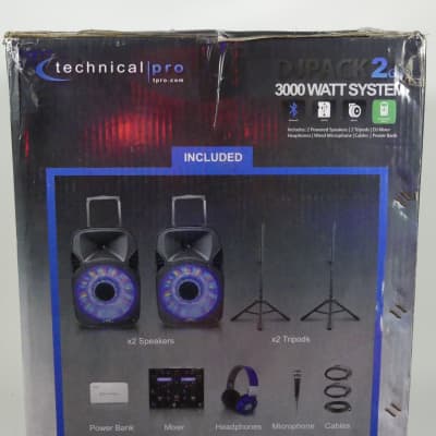 Technical Pro DJPACK-2GO Rechargeable Dual 12"  DJ Loudspeaker Package image 3