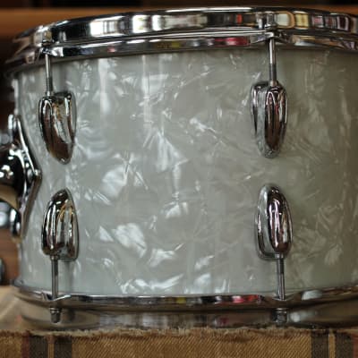 1970's Slingerland 'New Rock Outfit' in White Marine Pearl 14x22 16x16 9x13 8x12 image 5