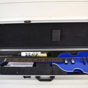 2013 Hofner Bass GL-VB-60-R Gold Label German  Lefty Blue with OHSC #6037 image 5