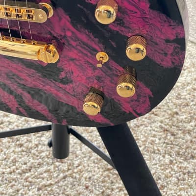 Bunker Guitars Custom David Lawrence 2017 - Red-Maroon and Black Swirl image 4