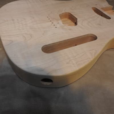 Unfinished Telecaster 2 Piece Alder Body Book Matched Flame Maple Top Std Tele Pup Route 3lbs 6oz image 9