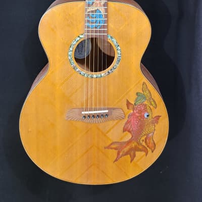 Blueberry NEW IN STOCK Handmade Acoustic Guitar Grand Concert Fish Motif image 3