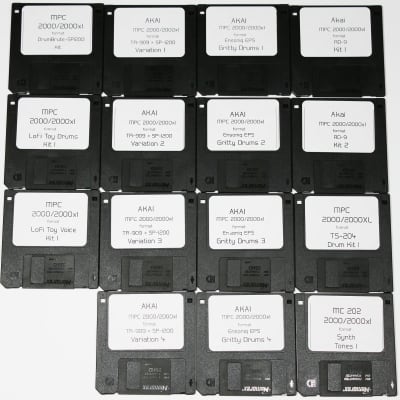 Akai MPC 2000 and 2000xl Format Floppy 15 Disk Sample Library TR 909 SP1200 RD9 MC 202 LoFi Toys TS204 EPS