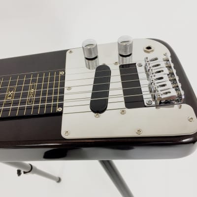 Haze HSLT1930MBK Lap steeL with stand, glass Tone Bar, tuner, extra string and picks image 2