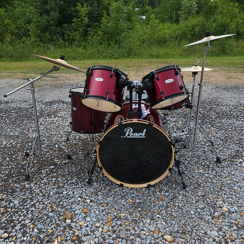 Pearl Forum 5Piece Drum Kit Burgundy Finish Reverb
