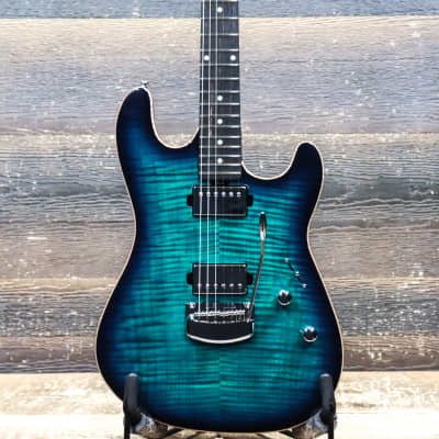 Ernie Ball Music Man Sabre Guitar Deep Blue Burst Electric Guitar w/Case #H04700 for sale