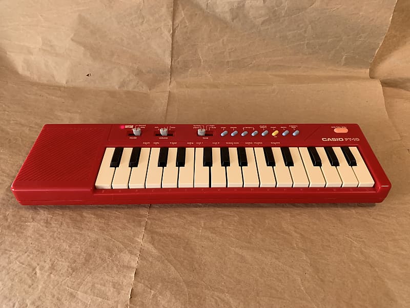 Casio PT-10 29-Key Mini Synthesizer Keyboard 1980s - Red GC