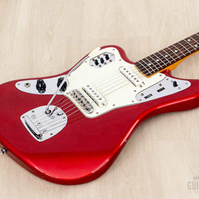 2002 Fender Jaguar ‘62 Vintage Reissue Left-Handed JG66-85L Candy Apple Red + Headstock, Japan CIJ image 9