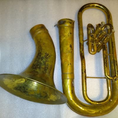 Buescher Elkhart Baritone/Tuba, USA, Lacquered Brass, missing MP stem image 4