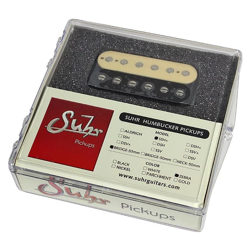 Suhr SSH+ Plus Bridge Guitar Pickup, 53mm - Reverse Zebra image 1