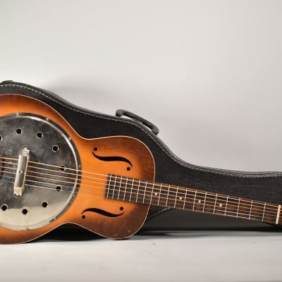 1930s Regal Angelus Model 19 Sunburst Finish Resonator Acoustic Guitar w/SSC image 3