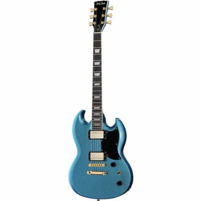Harley Benton Guitar DC-DLX Gotoh Pelham Blue SG | Reverb