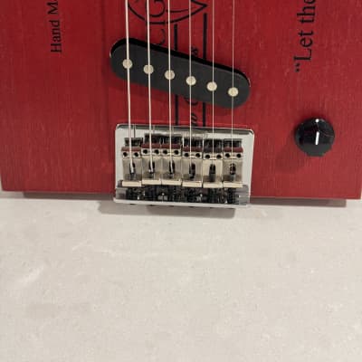 New Orleans 6 String Cigar Box Guitar #2 - Red - Stacked Humbucker - Video image 3