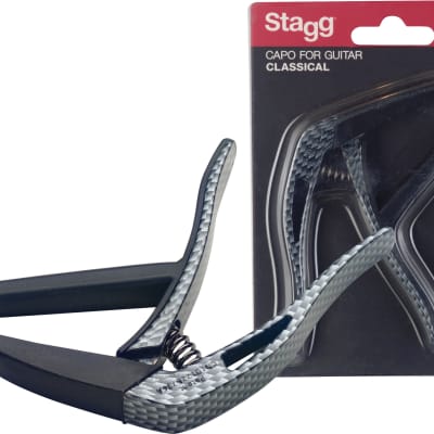 Stagg SCPX-FL Flat trigger STYLE capo for classical guitar Carbon Fiber Finish 2017 for sale