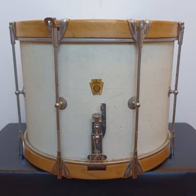 Ludwig Marching Snare - Wood Hoops - 10x14 - 1968 - Keystone Badge - Single Tension - White image 2