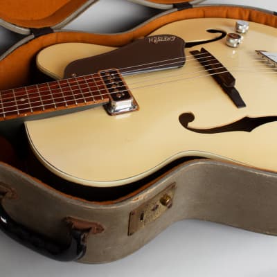 Gretsch  PX-6187 Clipper Arch Top Hollow Body Electric Guitar (1957), ser. #22985, original grey hard shell case. image 12
