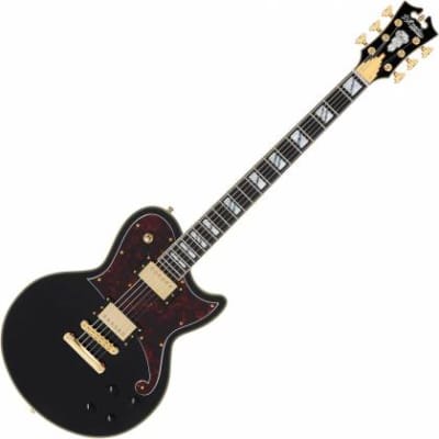 Deluxe Atlantic Solid Black 6-String RH Baritone Solidbody Electric Guitar w/ Case  DADBATLSBKGS image 8