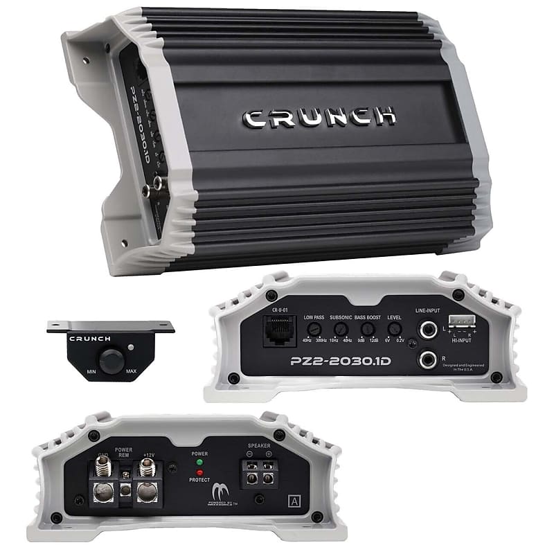 Crunch Pz2-2030.1d 2000 Watt Mono Amplifier 1 Ohm Stable Car 