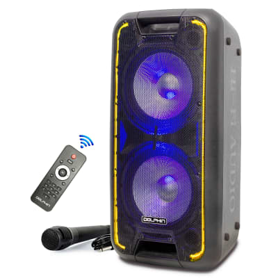 Dolphin SP-210RBT Party Speaker Wireless Bluetooth w/Wheels for Parties, Karaoke, DJ Speakers, Long Battery Life image 1