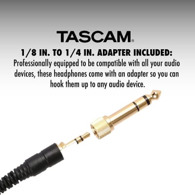 Tascam TH-03 Closed Back Over-Ear Headphones (Black) image 4