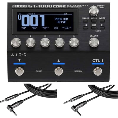 Boss GT-1000CORE Multi Effects Processor + 2x Gator 20' RA Instrument Cable image 1