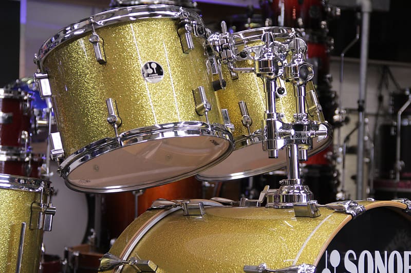 Sonor 3007 Special Edition 6 Piece Drum Kit Yellow Sparkle