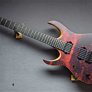 Mayones Left Handed Duvall Elite 6 2017 Eye Poplar Trans Red Lefty Guitar Reverb The Netherlands