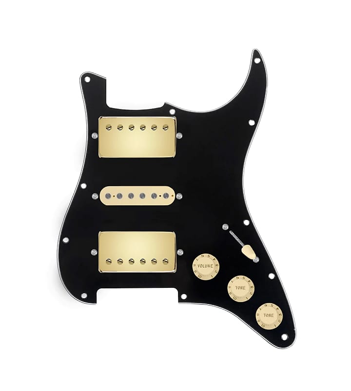 920D Custom HSH Loaded Pickguard for Stratocaster With Gold