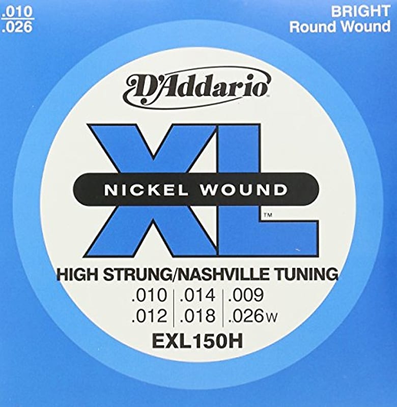 D'Addario EXL150H Nickel Wound Electric Guitar Strings, High-Strung/Nashville Tu image 1