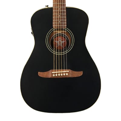 Fender Joe Strummer Campfire Acoustic Guitar - Matte Black w/ Walnut FB image 3
