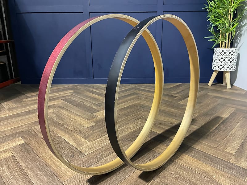 Premier Artist Birch Bass Drum 22” Wooden Hoops Rims Hardware Reverb