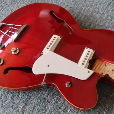 Vintage 1967 Eko Lark II Wine Red Loaded Guitar Body Same Plant As Vox Typhoon Wildcat image 4