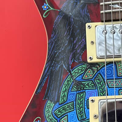 Custom Design Celtic Knot and Raven Hand-painted Tokai Guitar image 16
