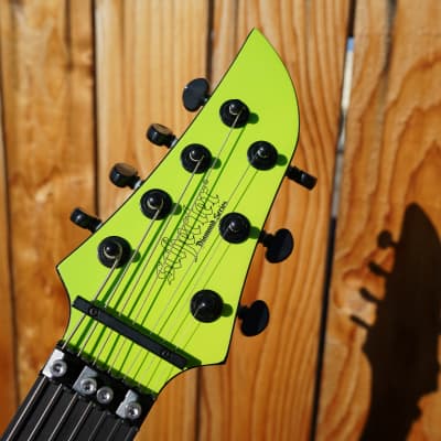 Schecter DIAMOND SERIES Keith Merrow KM-7 FR S Mk-III Hybrid Lambo Green 7-String Electric Guitar image 6
