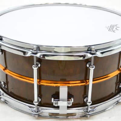 Pork Pie 6.5x14 Snare Drum Candy Yellow Copper w/ Polished Bead image 3