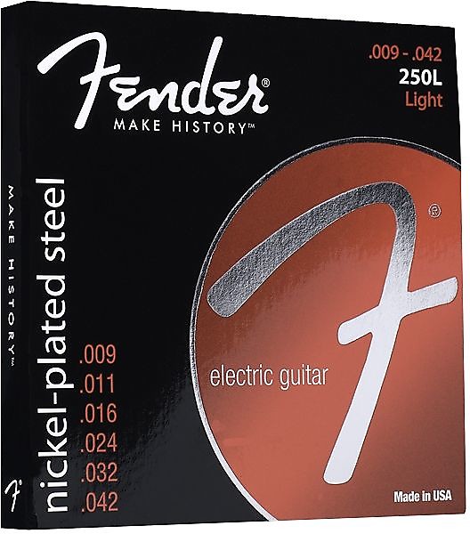Fender Super 250 Guitar Strings, Nickel Plated Steel, Ball End, 250L Gauges .009-.042, (6) 2016 image 1