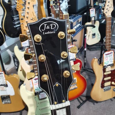 J&D Luthiers 'LP' Custom Style Electric Guitar in White with