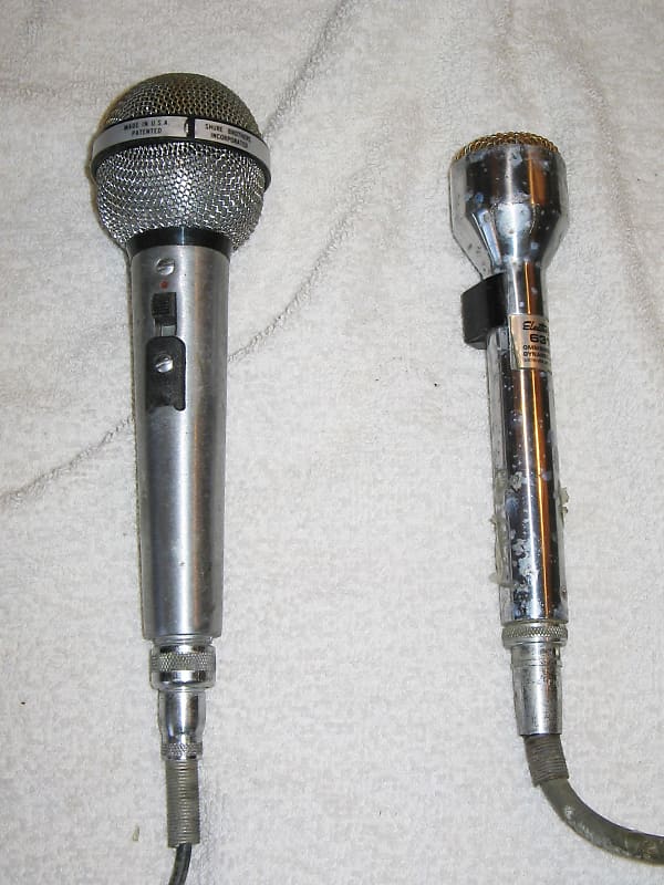 Pair of vintage Microphones, Shure Unisphere & ElectroVoice Reverb