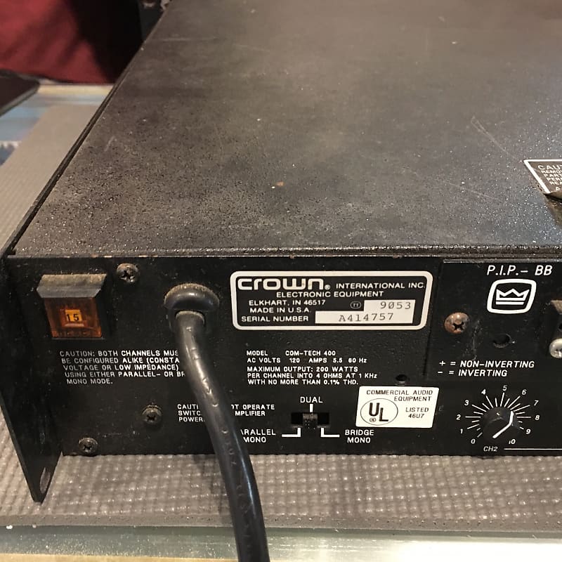 AMCRON COM-TECH 400 パワーアンプ Crown Com-Tech 400 Professional Stereo 400W Power Amplifier
