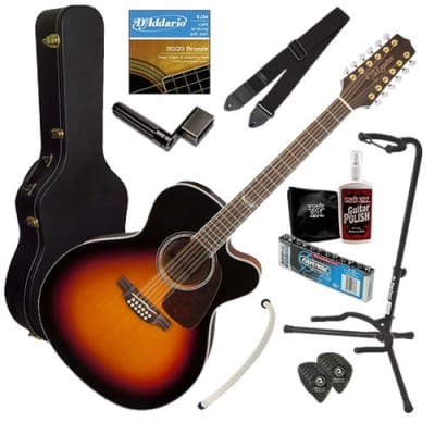 Takamine GJ72CE-12 Acoustic-Electric Guitar - Sunburst COMPLETE GUITAR BUNDLE image 1