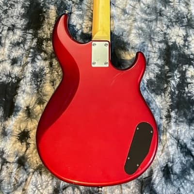 Left-Handed 1998 Yamaha BB300 w/reverse P bass pickup - Candy Apple Red image 6
