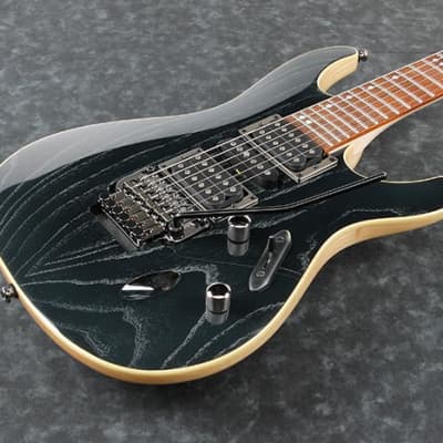 Ibanez S570AHSWK 6-String Electric Guitar, Silver Wave Black image 2