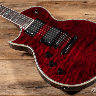 ESP LTD EC-1000 LH Quilted Maple EMG Left-Handed Guitar – See Thru Black Cherry image 8